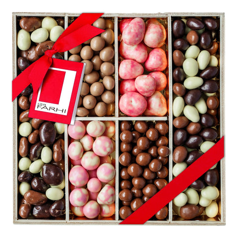 Chocolate Covered Fruit &amp; Nuts Wooden Platter Selection, 1kg