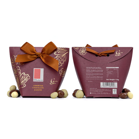 Assorted Chocolate Raisins in Bow Box, 130g