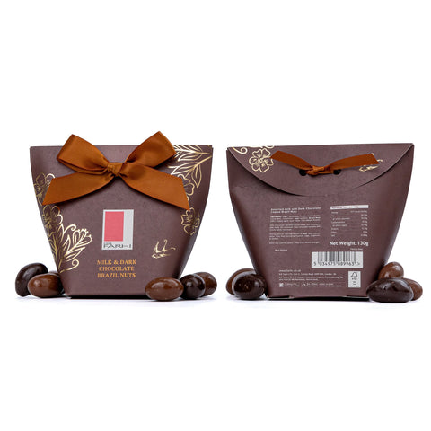 Milk & Dark Chocolate Brazil Nuts, 130g Gift Giving RJF Farhi 