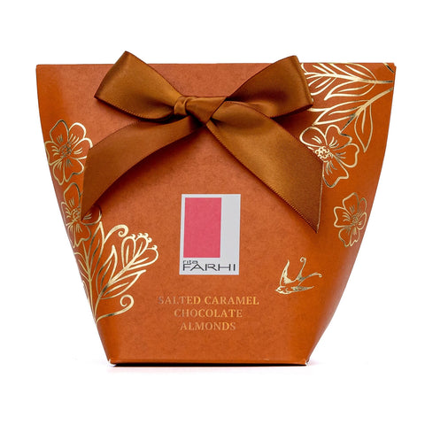 Salted Caramel Chocolate Almonds in Bow Box, 130g