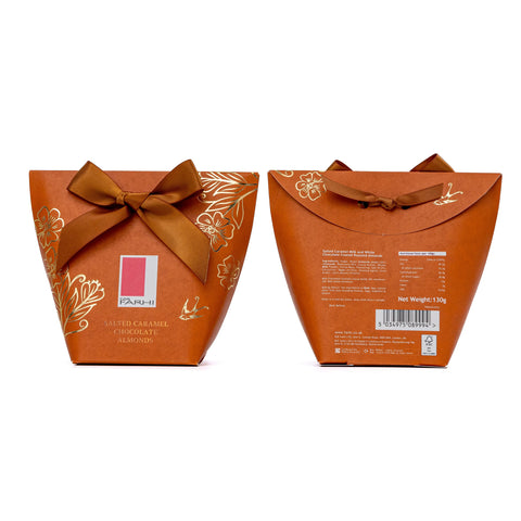 Salted Caramel Chocolate Almonds in Bow Box, 130g